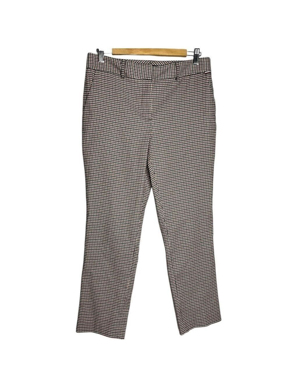 Tommy Hilfiger Slim High Rise Trousers Gingham plaid Cropped, size 6